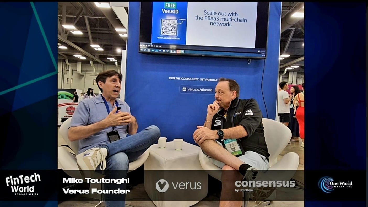 Mike Toutonghi, Verus founder, with Tony Lawand at Consensus 2024
