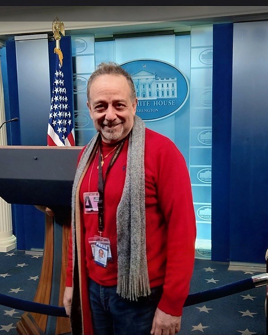 Tony Lawand at the White House press briefing room